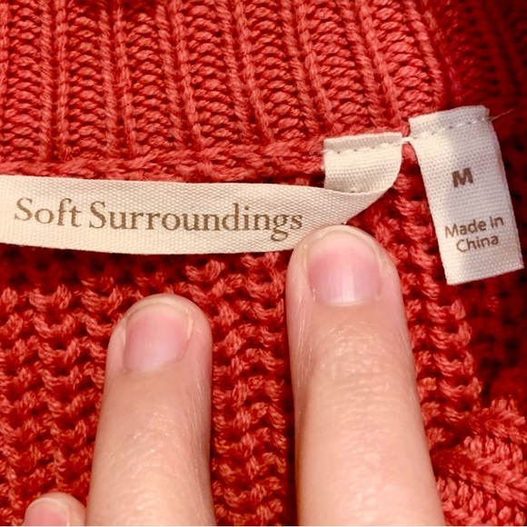 🍊Soft Surroundings Highland
Autum Leaf Ribbed Chunky Knit Tunic Knit Sweater. M - Picture 13 of 16